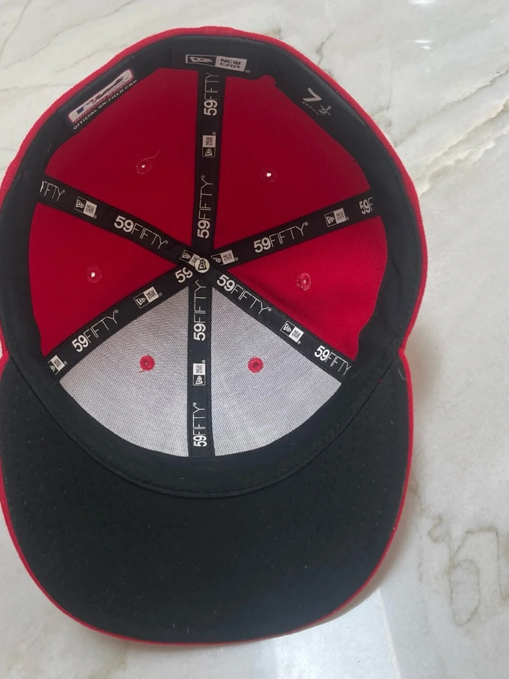 Cap on marble surface